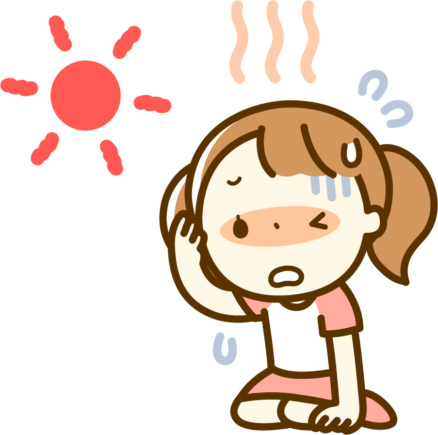 太陽の光で疲労困憊な女性