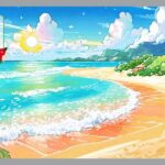 太陽の光が降り注ぐビーチ
