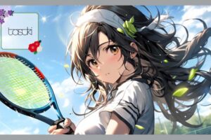 テニスをしている女の子