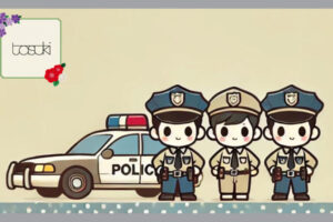 パトカーと3人のおまわりさん