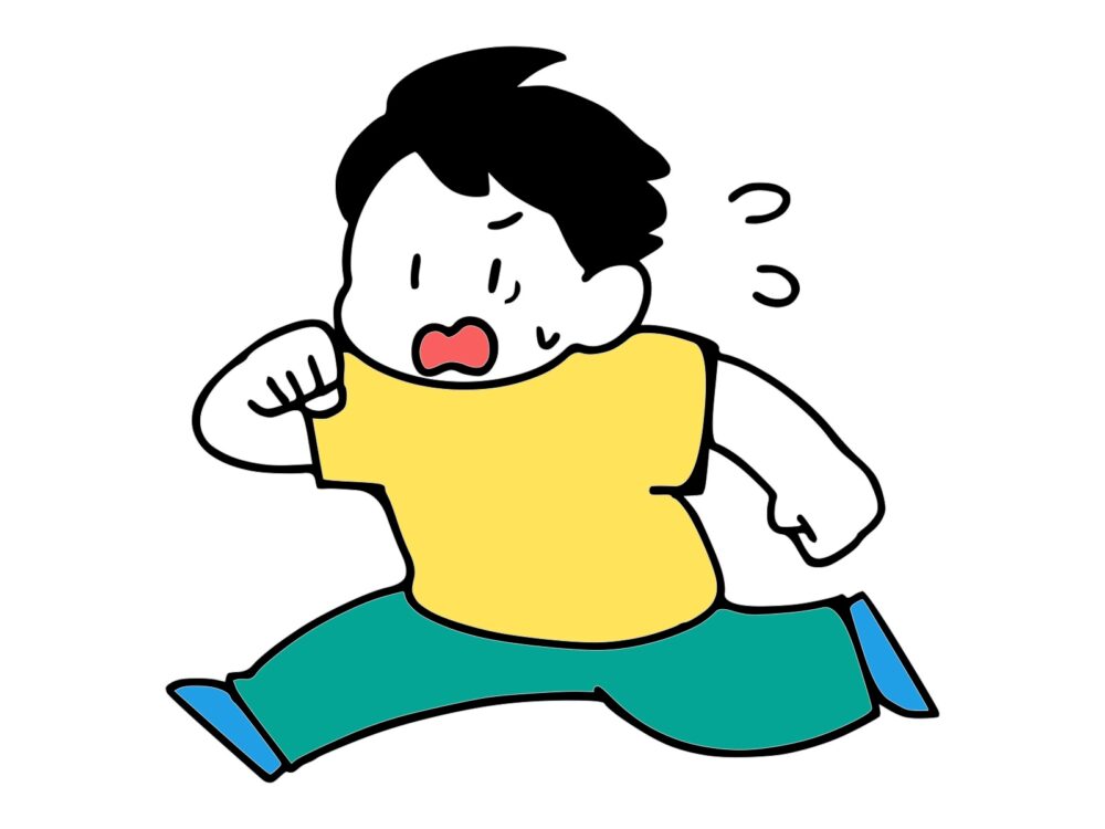 慌てて走る子ども