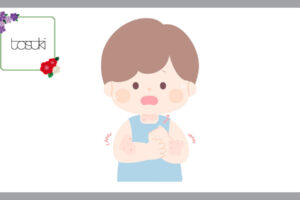 湿疹の出ている男の子