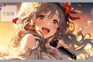 歌を歌うアイドル