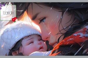 悲しくて、涙を流す母と娘