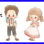 女の子にプレゼントを渡す男の子