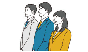 3人のスーツを着ている男女