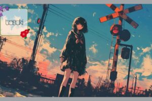 線路に佇む女の子