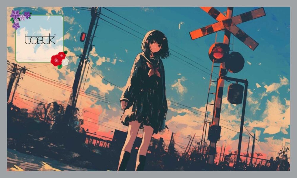 線路に佇む女の子