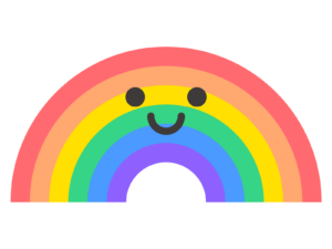 笑顔のLGBTQの虹
