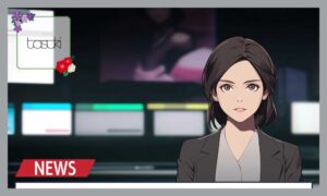 ニュースを読む、女性キャスター