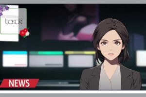 ニュースを読む、女性キャスター