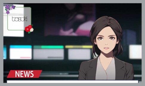 ニュースを読む、女性キャスター