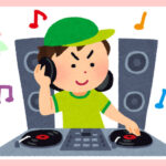 DJをする男性のイラスト