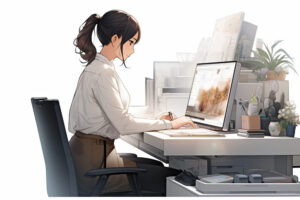 パソコンで仕事をする女性