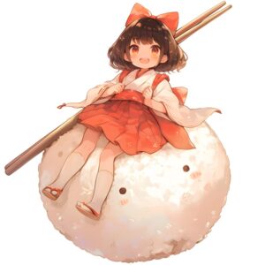おにぎりと女の子