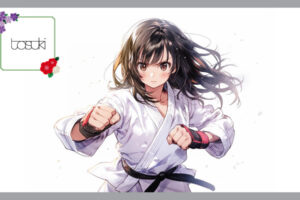 空手をする少女