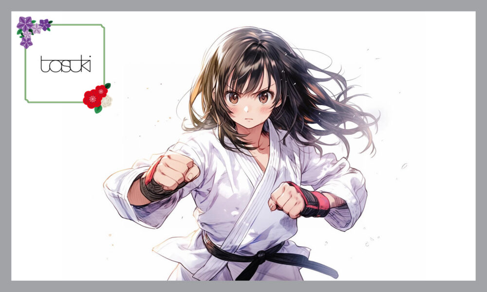 空手をする少女