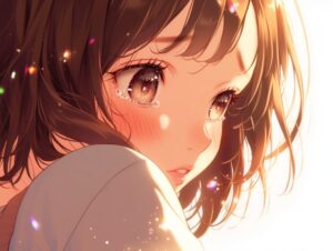 涙を浮かべる女性