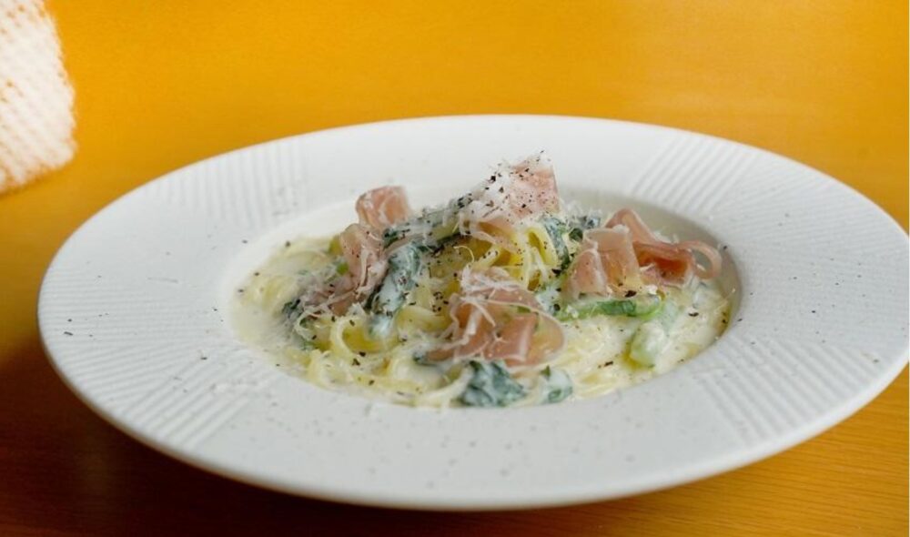 あけぼの大豆のクリームパスタの写真