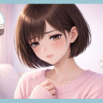胸元に手を当て涙をこぼす女性の繊細なイラスト