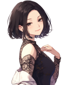 黒いドレスを着た女性