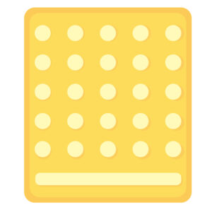 点状と線の入った点字ブロック