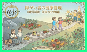 障がい者の糖質制限による健康管理イラスト