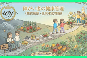 障がい者の糖質制限による健康管理イラスト