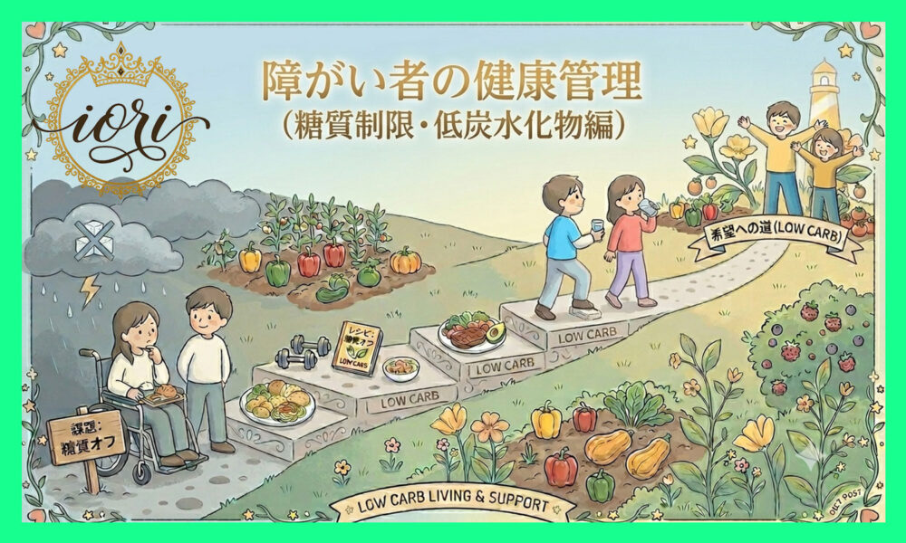 障がい者の糖質制限による健康管理イラスト