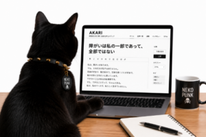 PCで記事を書いてる猫パンク