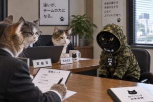 面接でASDについて話すか迷っている黒猫